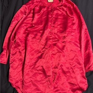 Elegant Red Satin Nightshirt